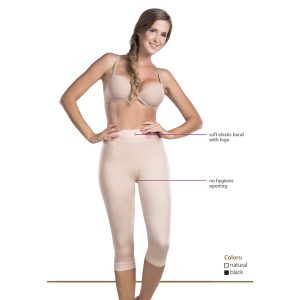 Lipoelastic – Capri kompressionsbyxa med elastiskt band i midjan, stängd gren.